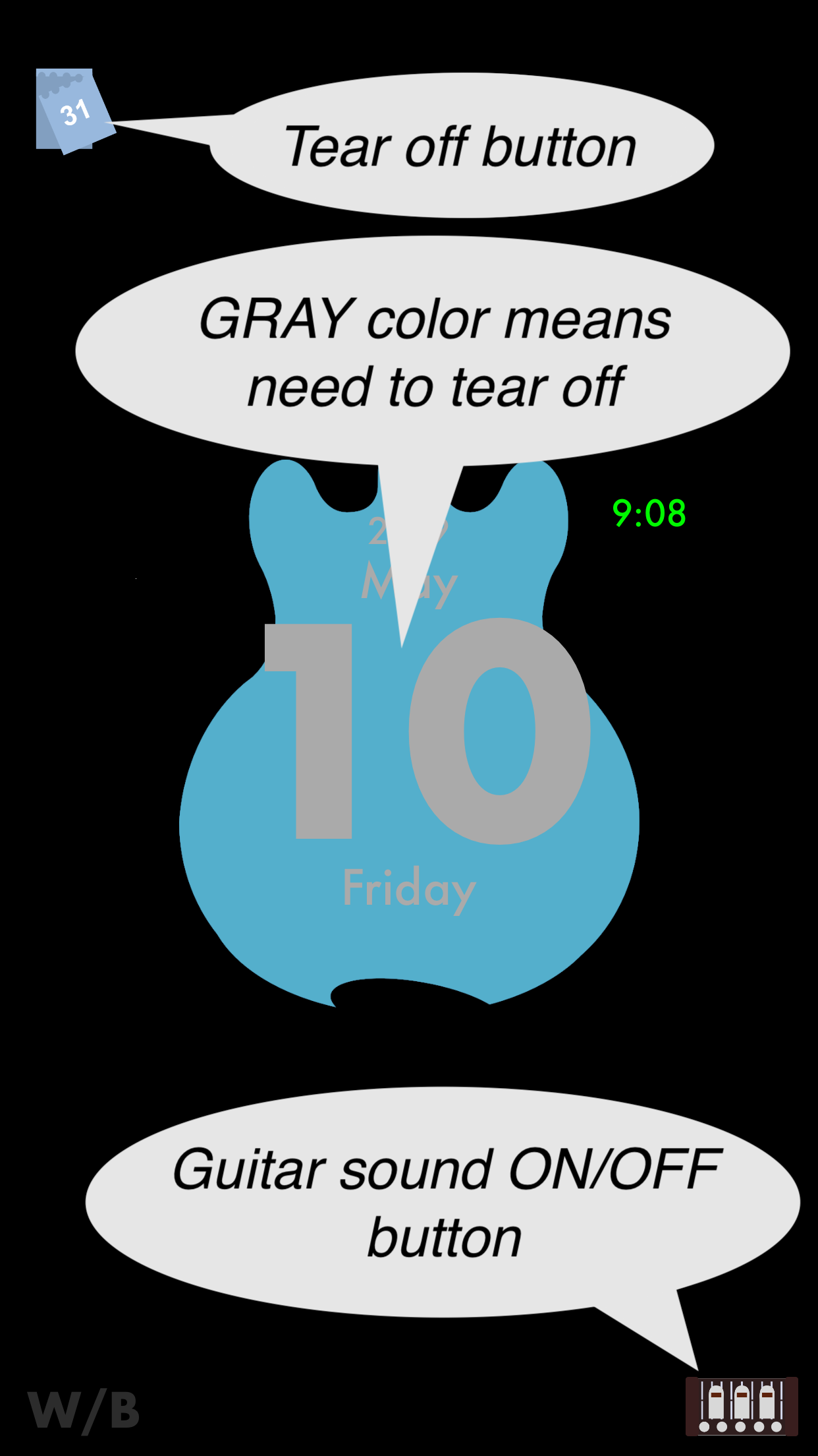 Guitar Silhouette Calendar Details P Chan Apps Guitar Silhouette Calendar Details P Chan Apps